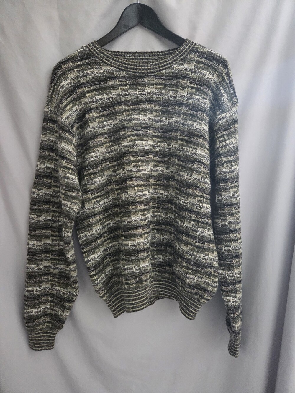Men's Textured Multi-Color Crewneck Sweater